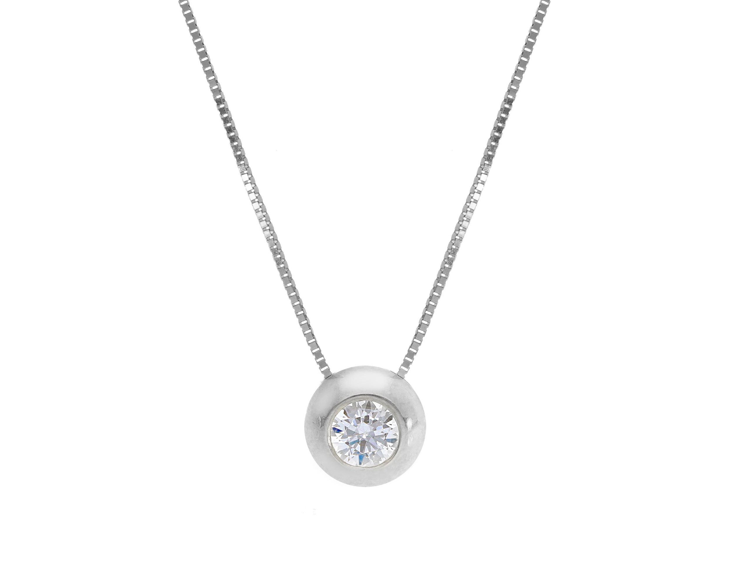 White gold necklace k9 with white zircon  (code S168873)